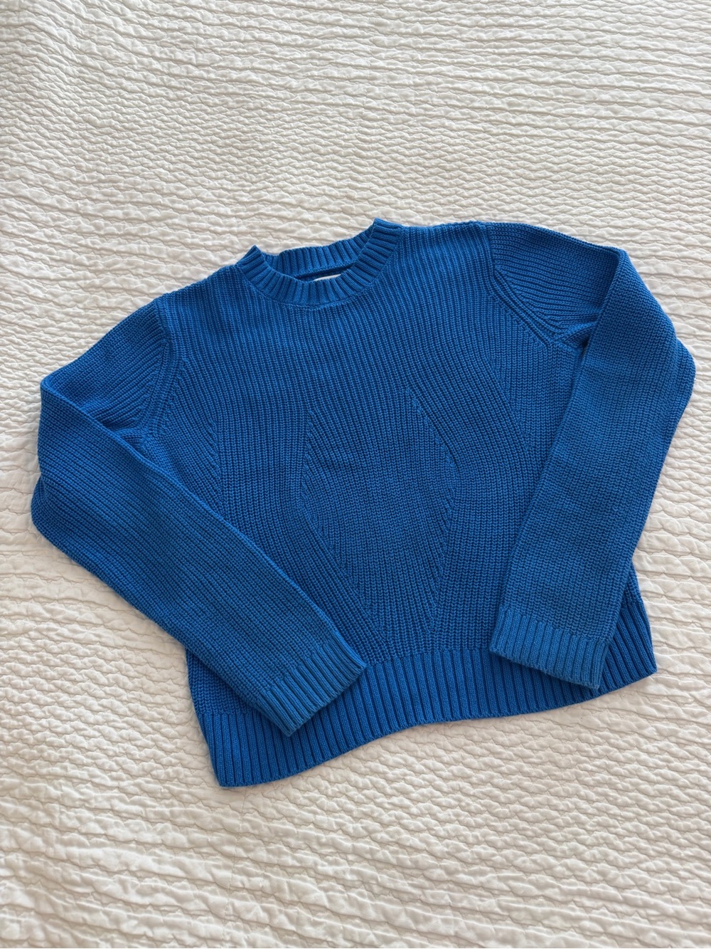 Nordstrom, Girls’ Royal Blue Knit Crewneck Sweater, Size L (10/12)